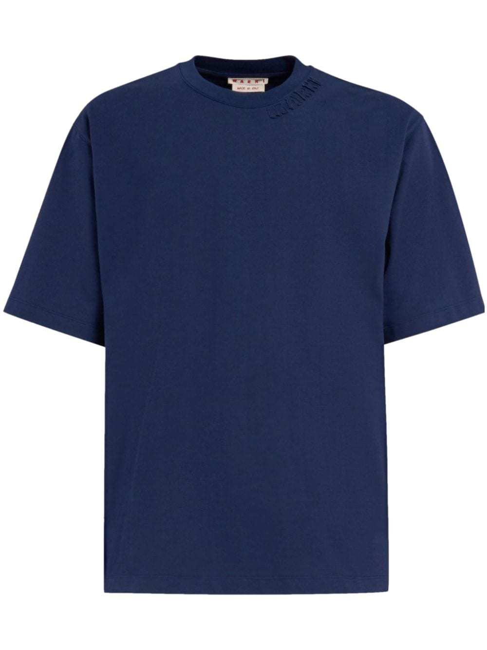 Marni logo-patch cotton T-shirt - Blue von Marni