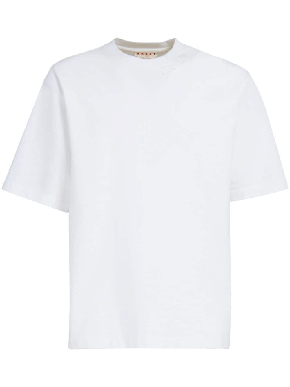 Marni logo-patch cotton T-shirt - White von Marni