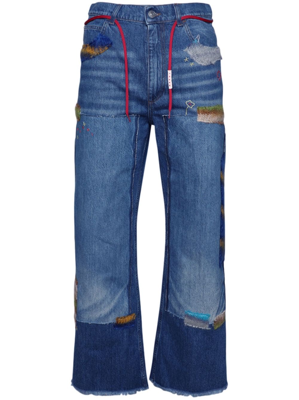 Marni logo-patch cotton jeans - Blue von Marni