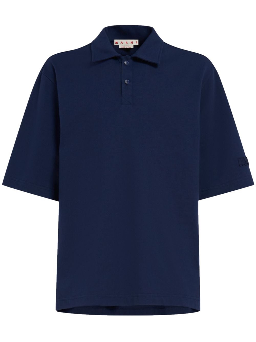 Marni logo-patch cotton polo shirt - Blue von Marni