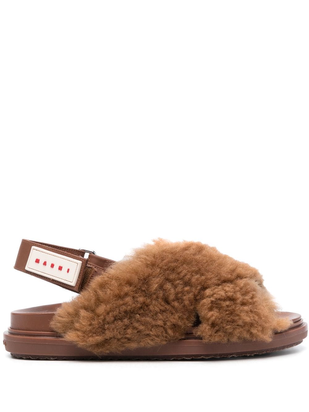 Marni Fussbet shearling sandals - Brown von Marni