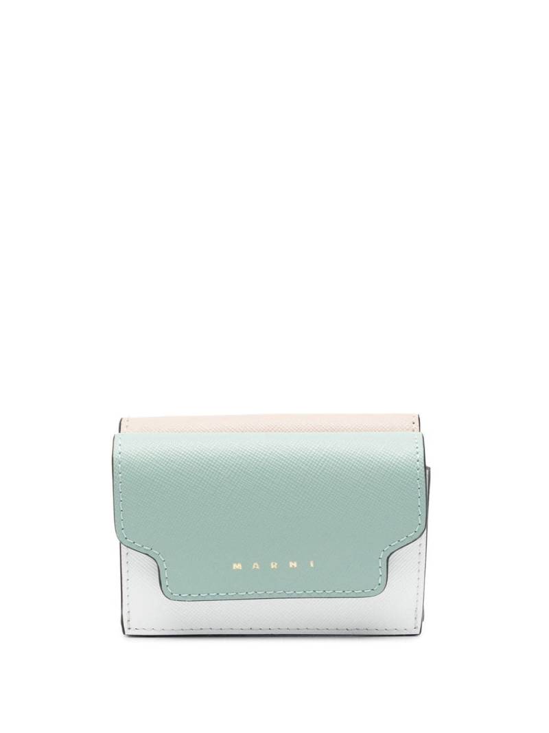 Marni logo-plaque leather purse - Neutrals von Marni