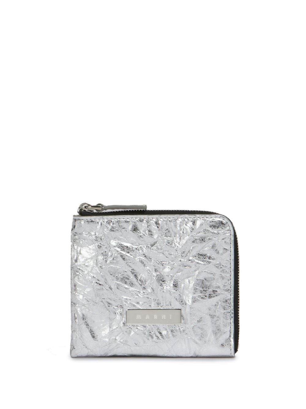 Marni logo-plaque leather wallet - Silver von Marni