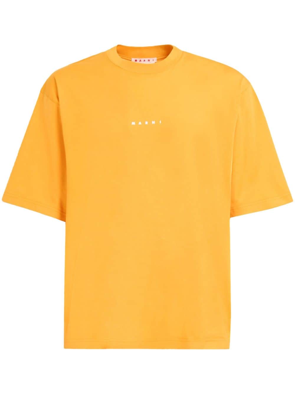 Marni logo-print cotton T-Shirt - Yellow von Marni