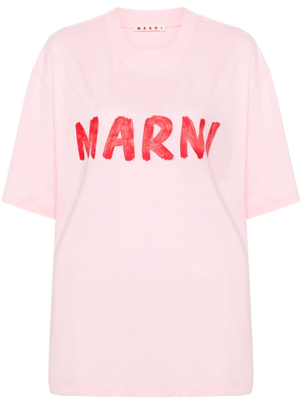 Marni logo-print cotton T-shirt - Pink von Marni