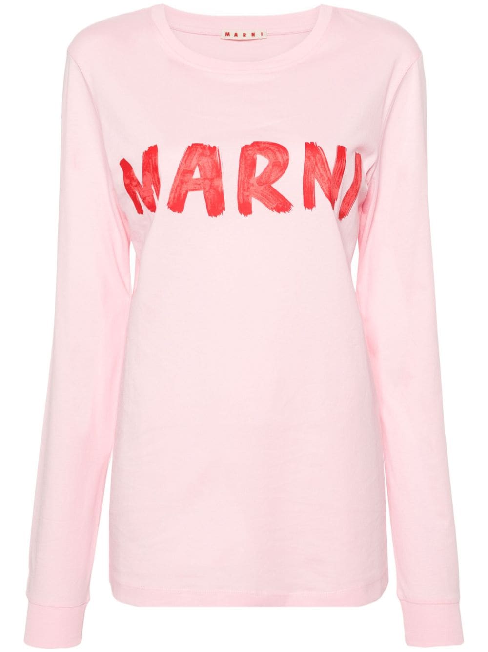 Marni logo-print cotton T-shirt - Pink von Marni