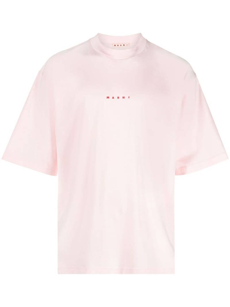 Marni logo-print cotton T-shirt - Pink von Marni