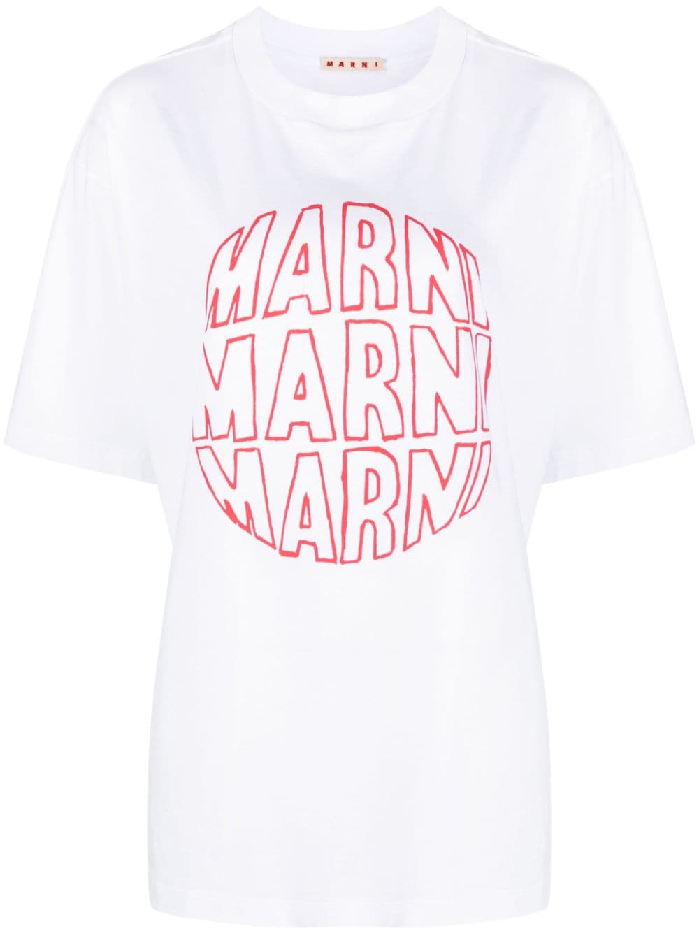 Marni logo-print cotton T-shirt - White von Marni