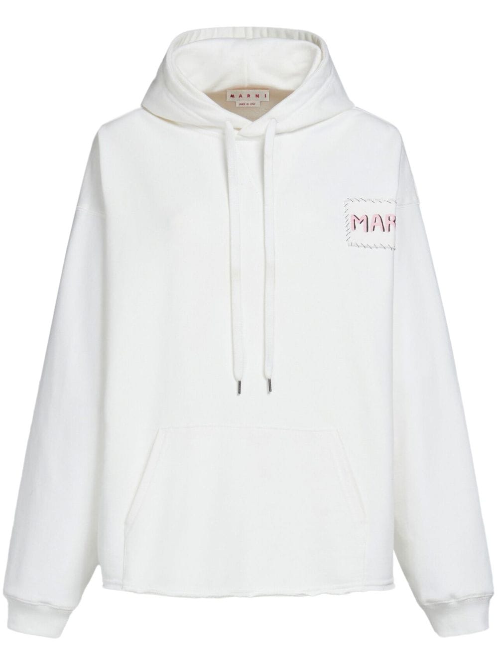 Marni logo-appliqué cotton hoodie - White von Marni