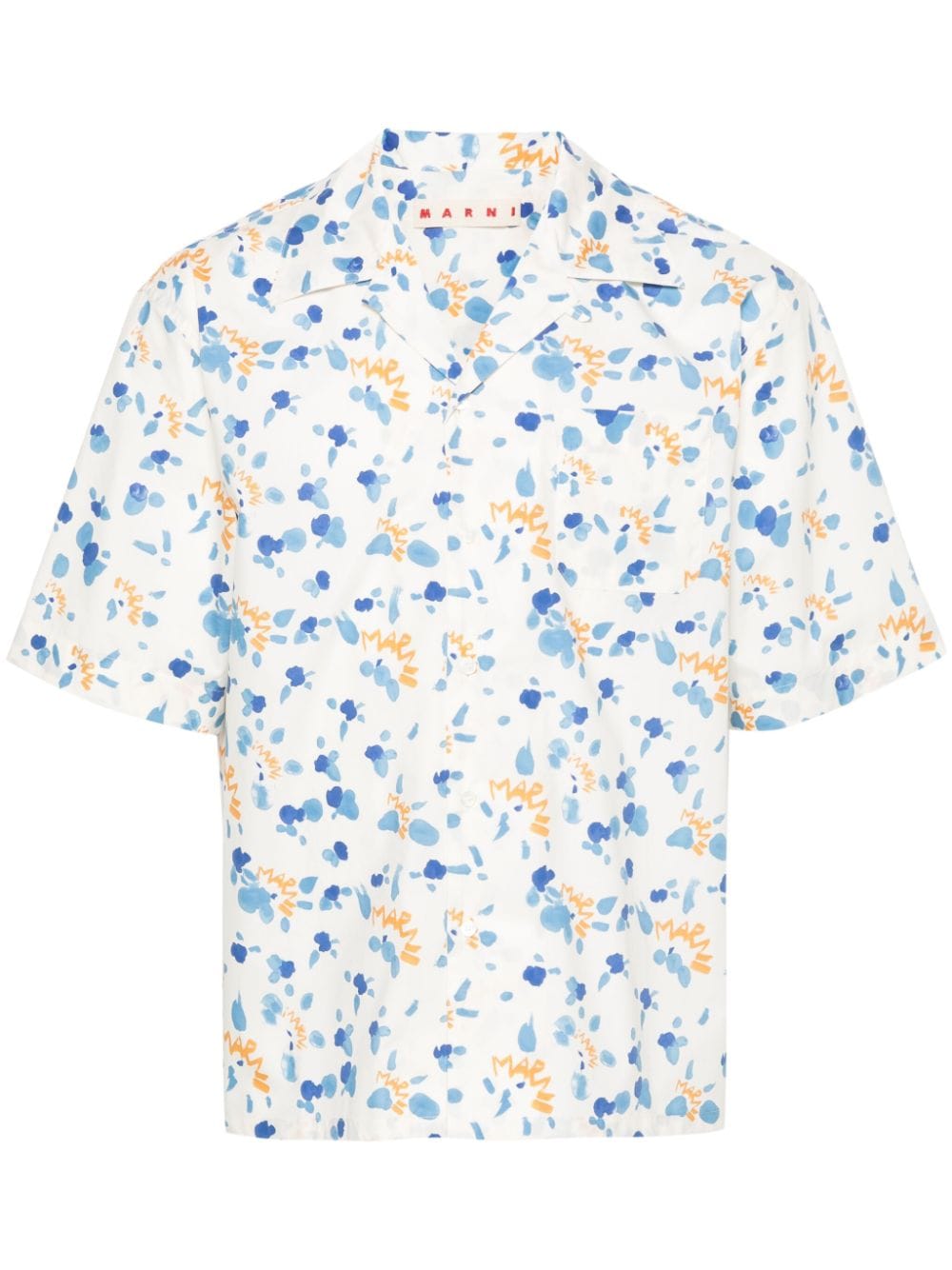 Marni logo-print cotton shirt - Neutrals von Marni