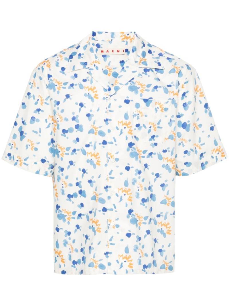 Marni logo-print cotton shirt - Neutrals von Marni