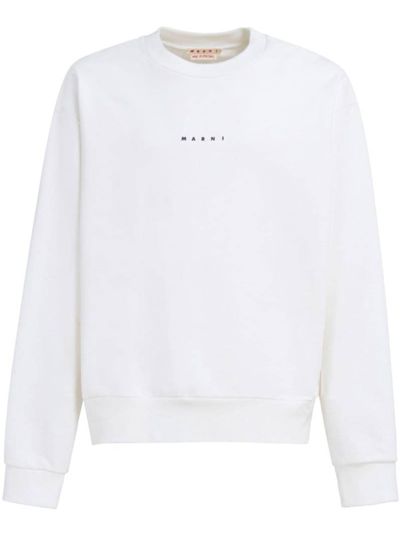 Marni logo-print cotton sweatshirt - White von Marni