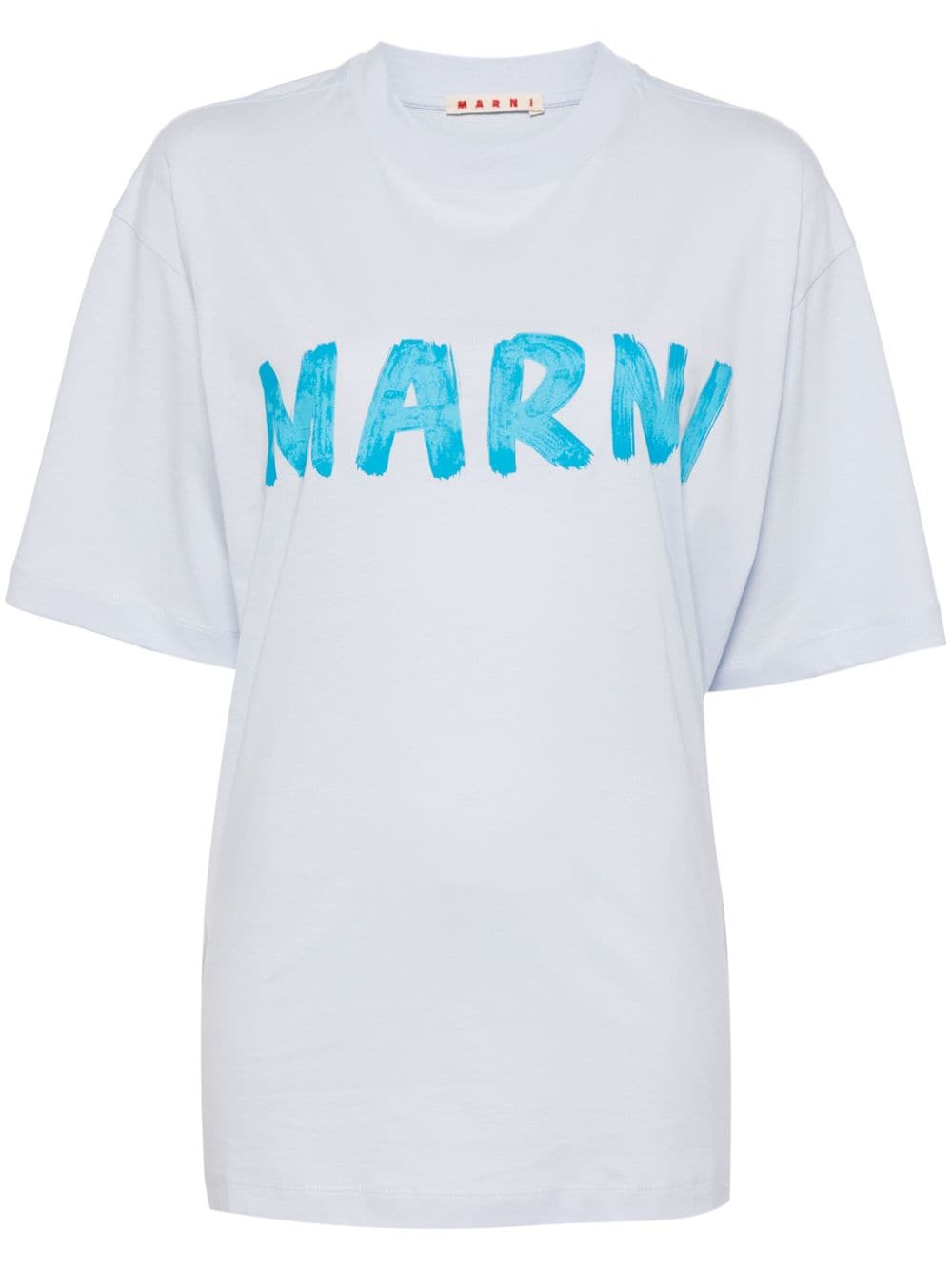 Marni logo-print cotton t-shirt - Blue von Marni