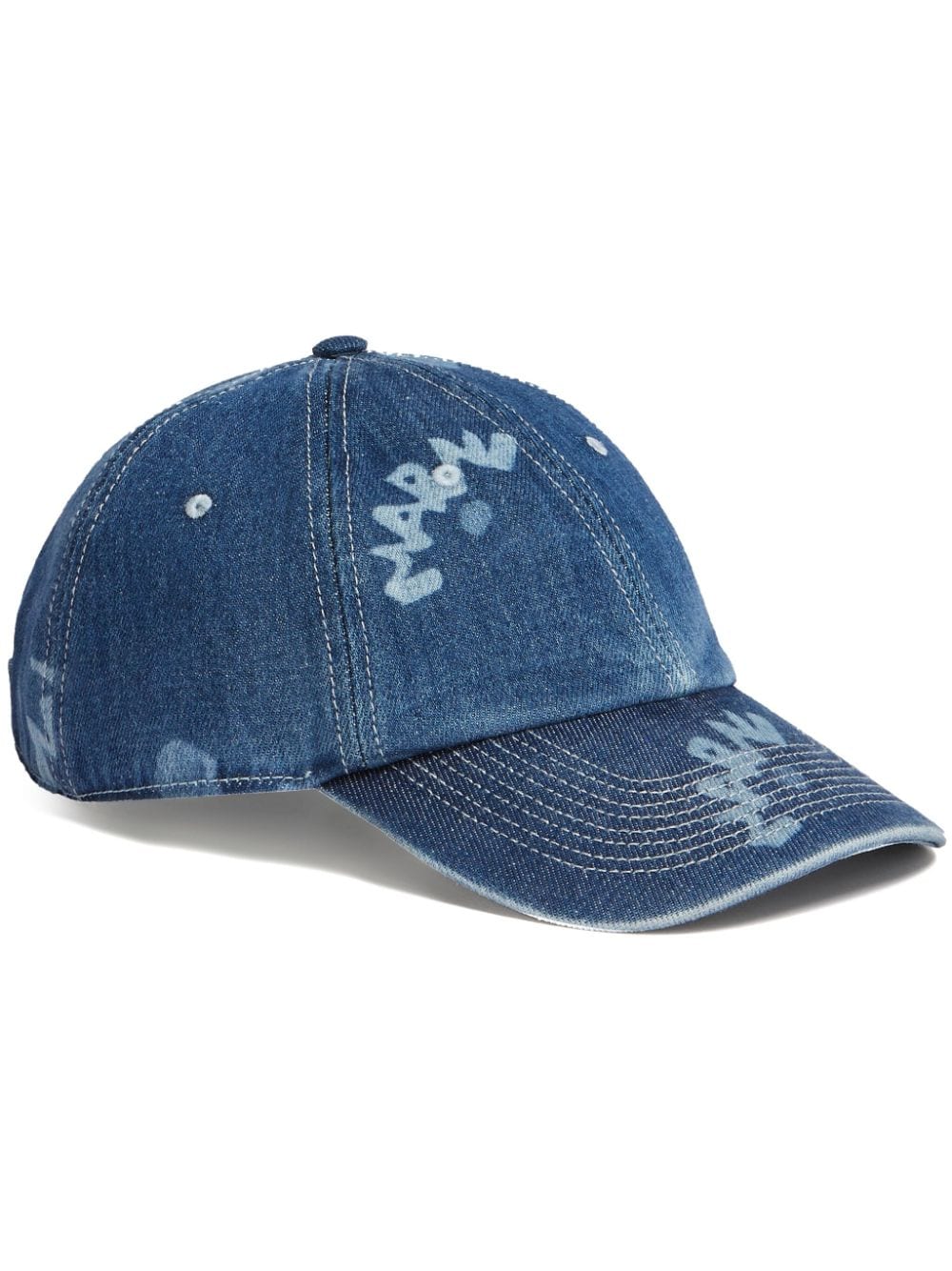 Marni logo-print denim baseball cap - Blue von Marni