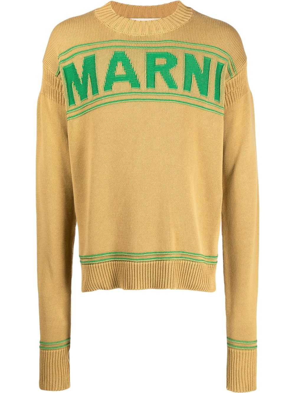 Marni logo-print knit jumper - Neutrals von Marni