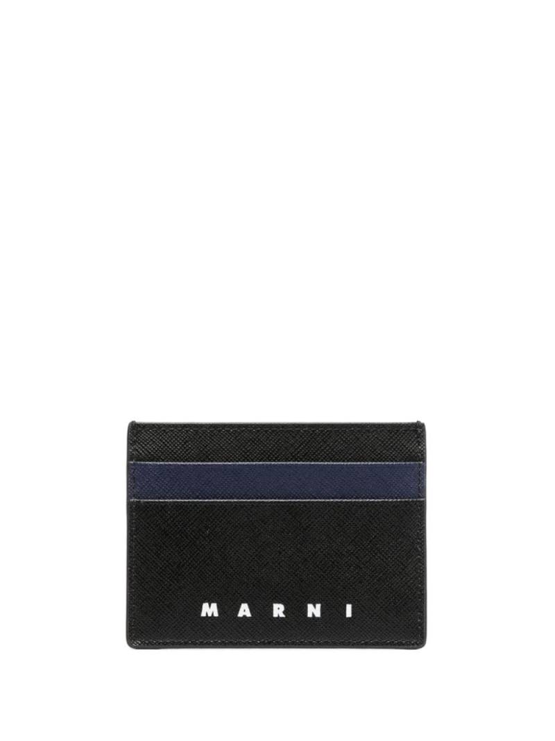 Marni logo-print leather cardholder - Black von Marni