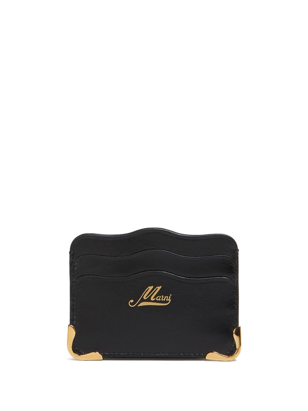 Marni logo-print leather cardholder - Black von Marni