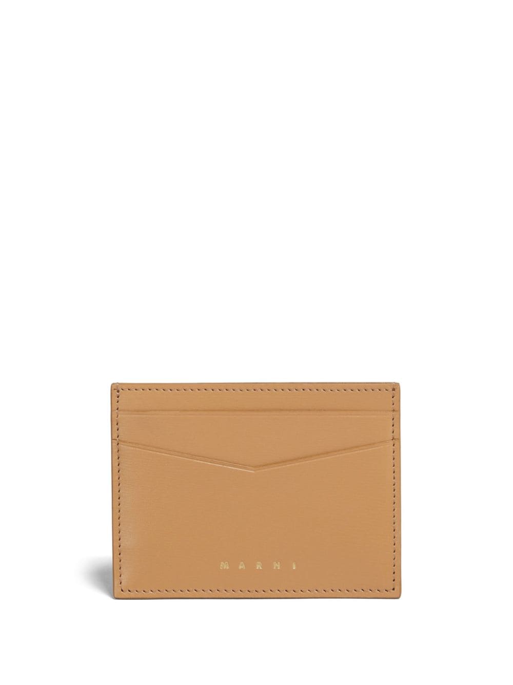 Marni logo-print leather cardholder - Brown von Marni