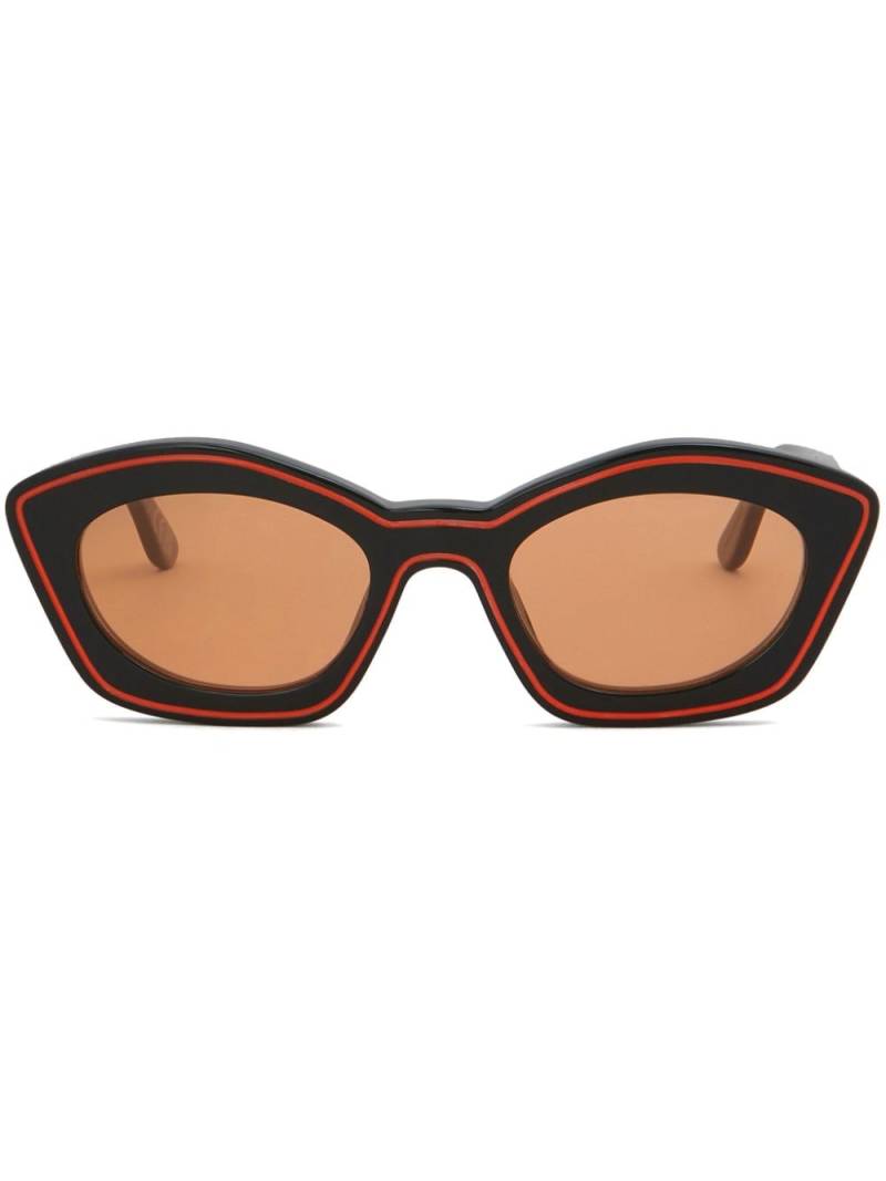 Marni logo-print oval-frame sunglasses - Black von Marni
