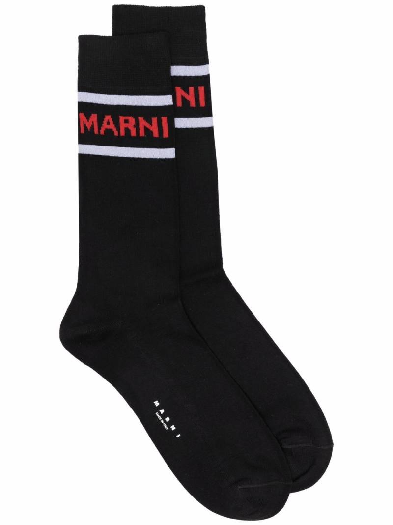 Marni logo print socks - Black von Marni