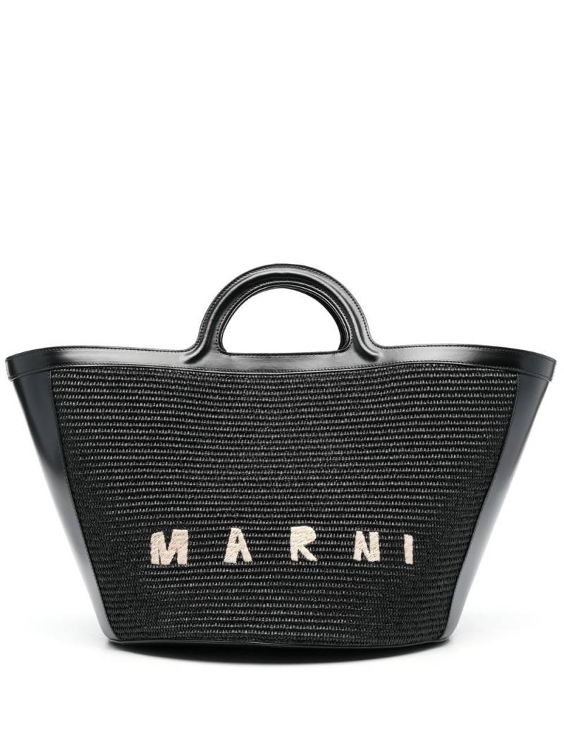 Marni Tropicalia logo-embroidered tote bag - Black von Marni