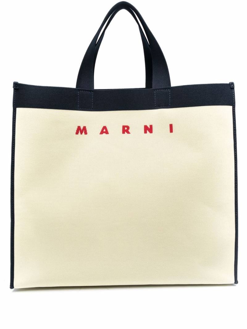 Marni logo-print tote bag - Neutrals von Marni