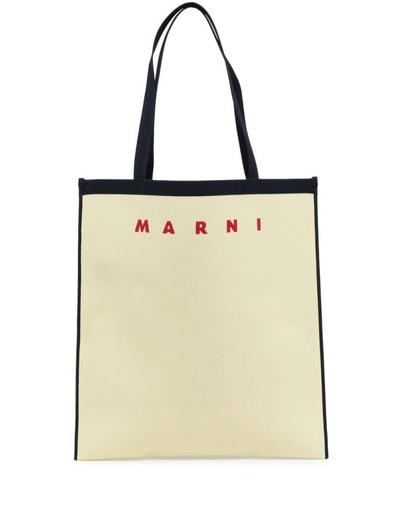 Marni logo-print tote bag - Yellow von Marni