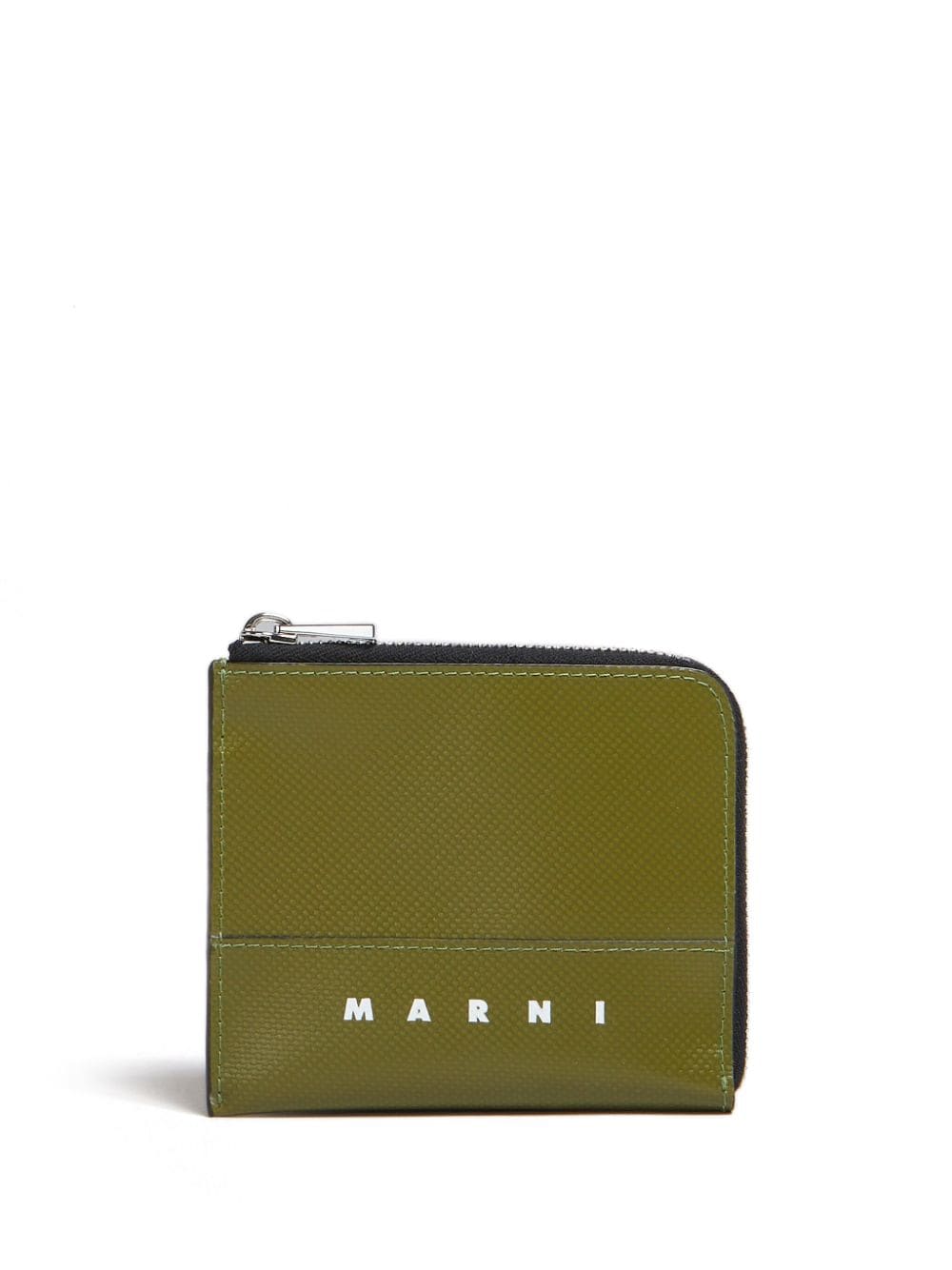 Marni logo-print zip-aroundwallet - Green von Marni