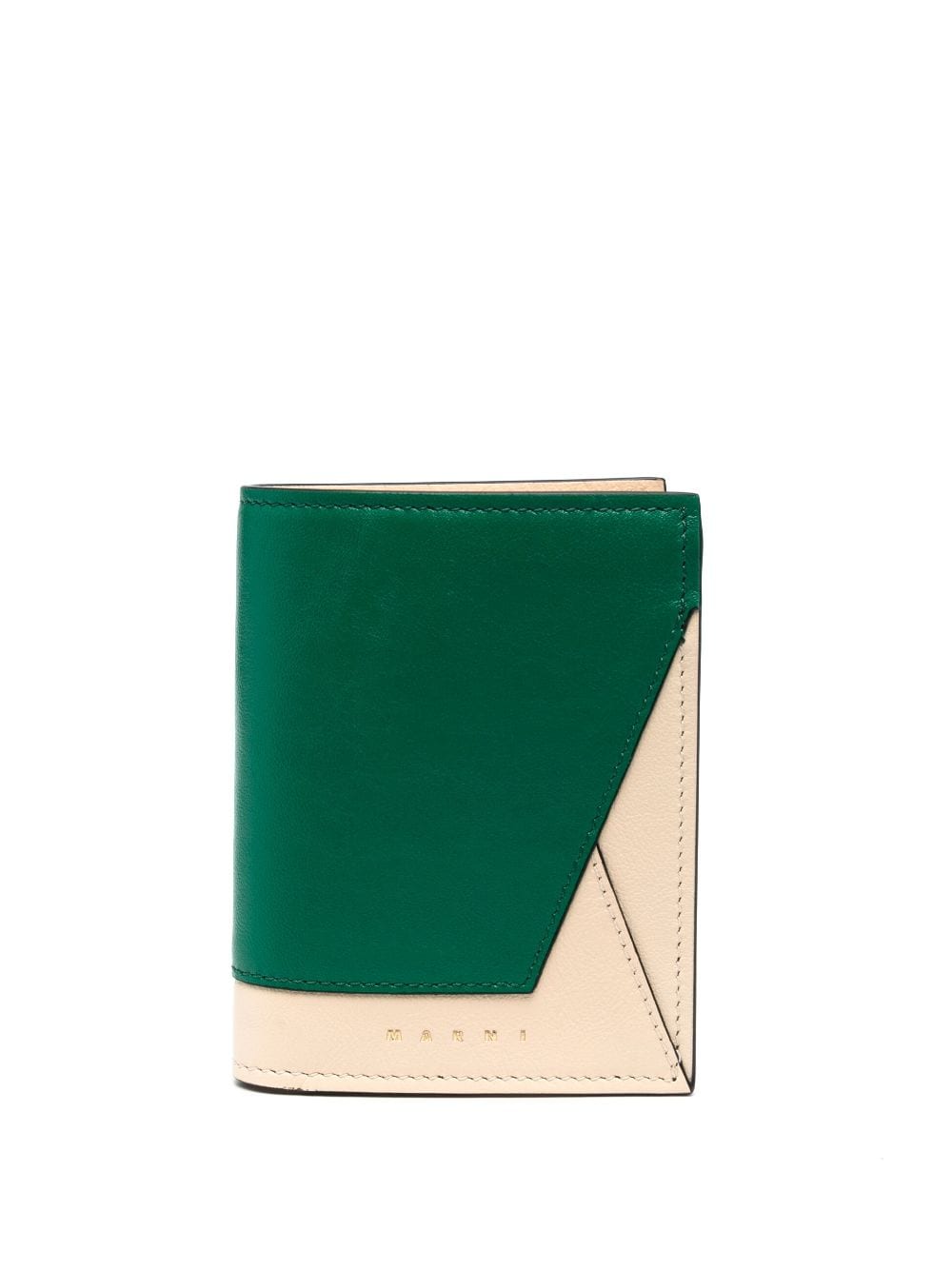 Marni logo-stamp leather wallet - Green von Marni