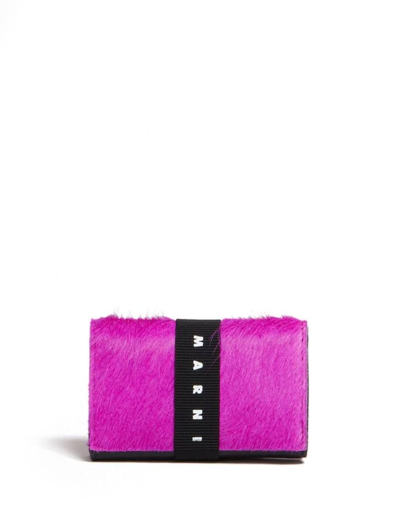 Marni logo-strap brushed-effect wallet - Pink von Marni
