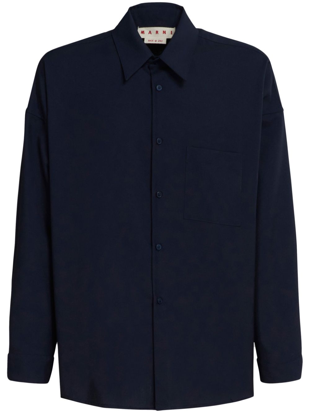 Marni logo-tag long-sleeve shirt - Blue von Marni