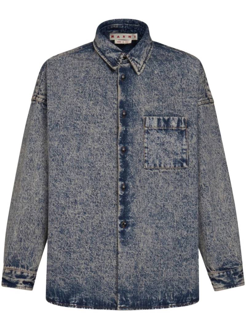 Marni marble-dyed denim shirt - Blue von Marni