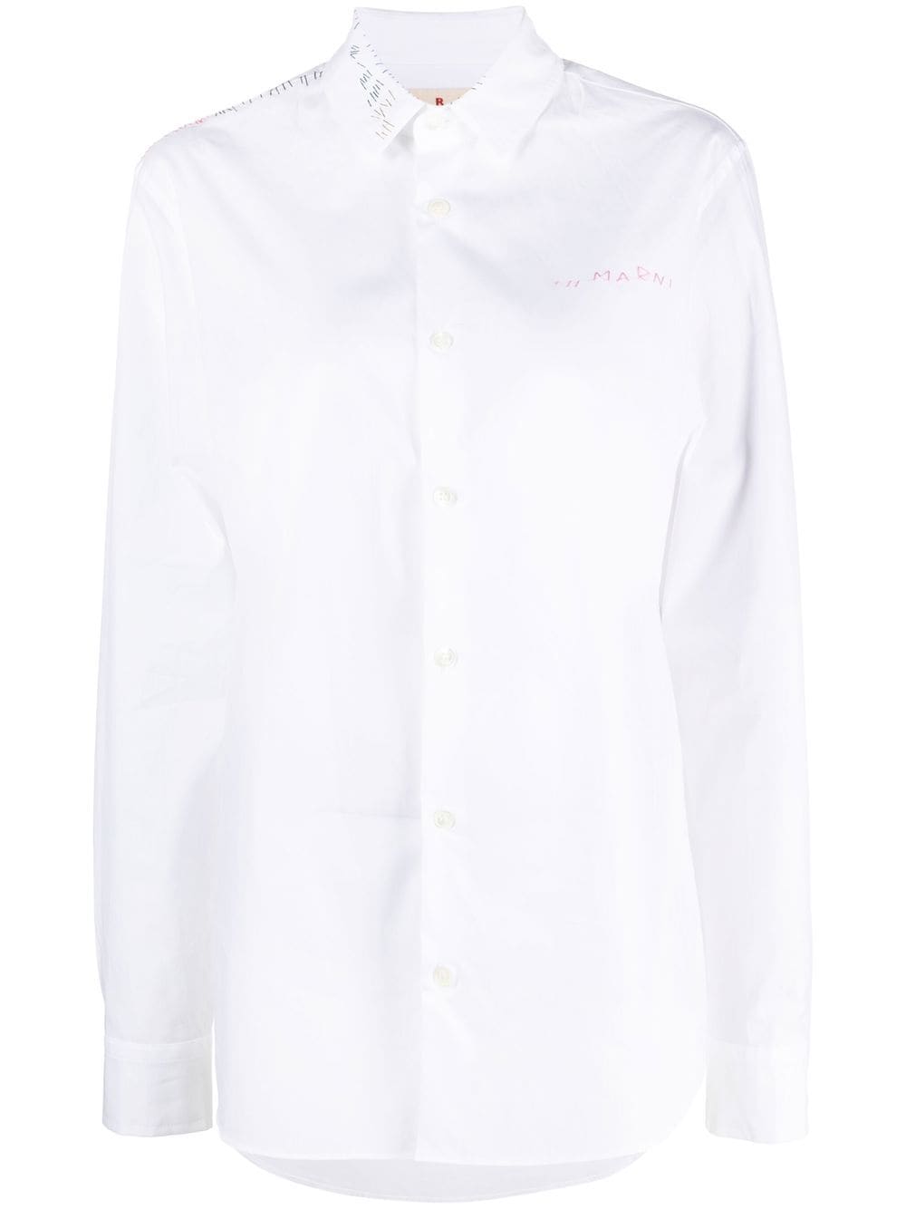 Marni long-sleeve cotton shirt - White von Marni