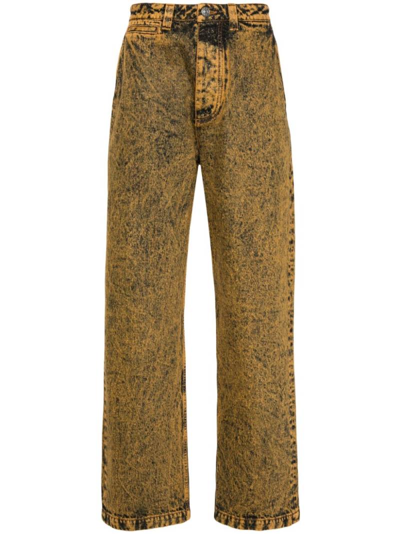 Marni marble-dyed tapered jeans - Yellow von Marni