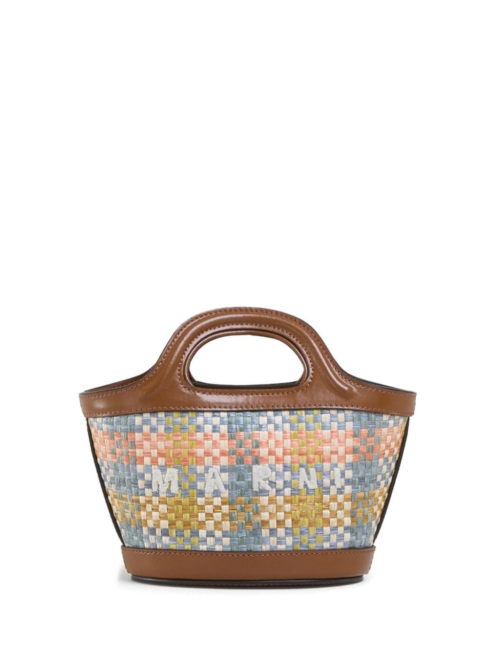 Marni micro Tropicalia interwoven tote bag - Brown von Marni