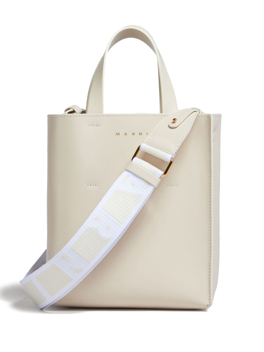 Marni mini Museo leather tote bag - Neutrals von Marni