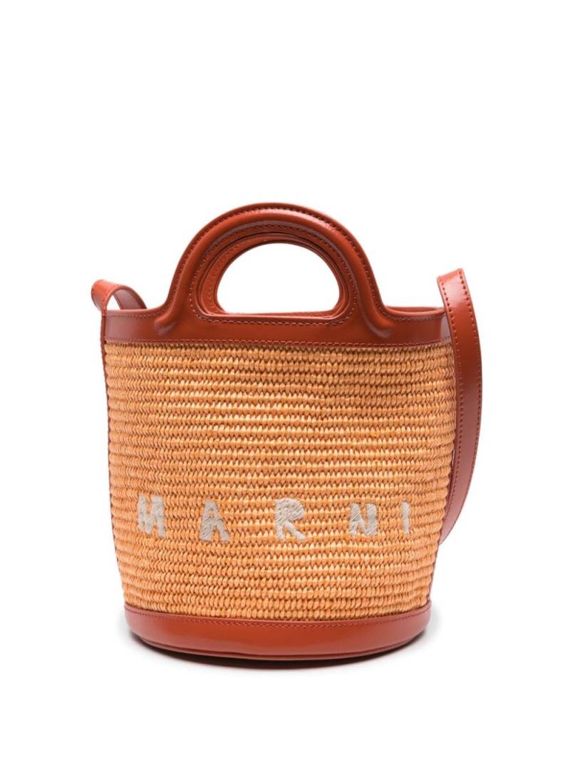 Marni mini Tropicalia bucket bag - Brown von Marni