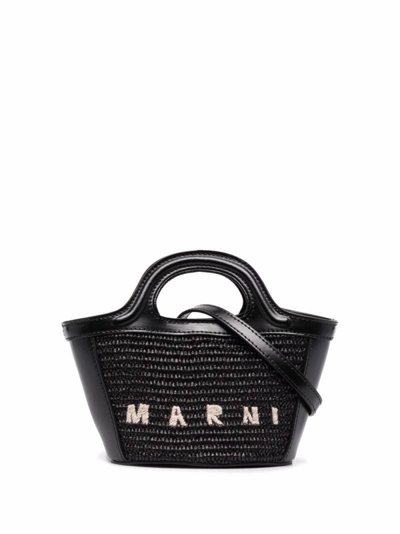 Marni micro Tropicalia tote bag - Black von Marni