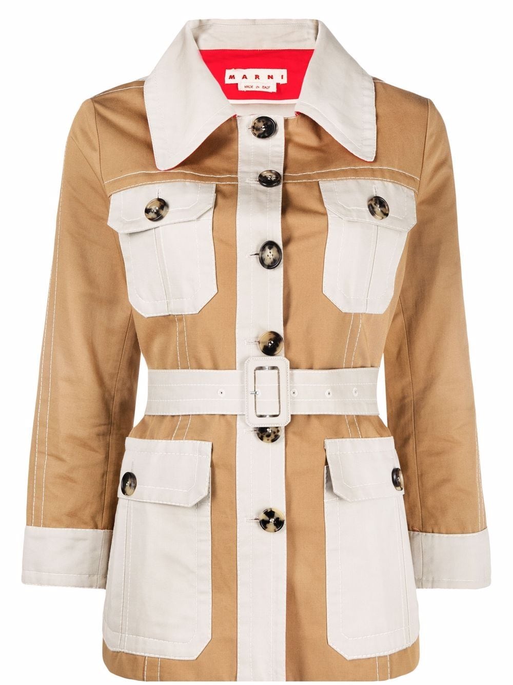 Marni multi-pocket belted jacket - Neutrals von Marni