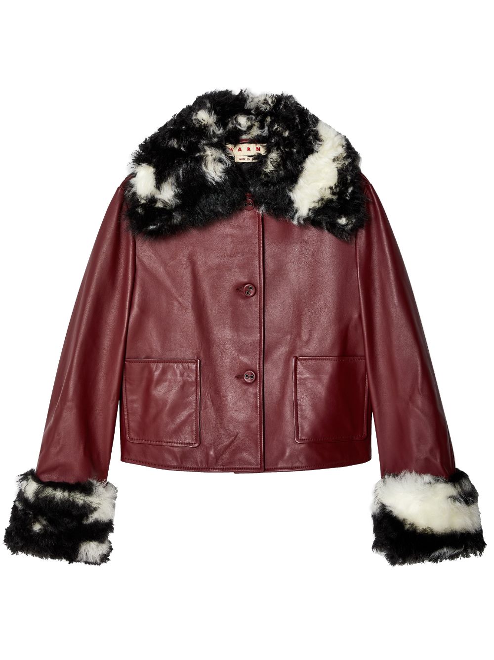 Marni oversize-collar leather jacket - Red von Marni