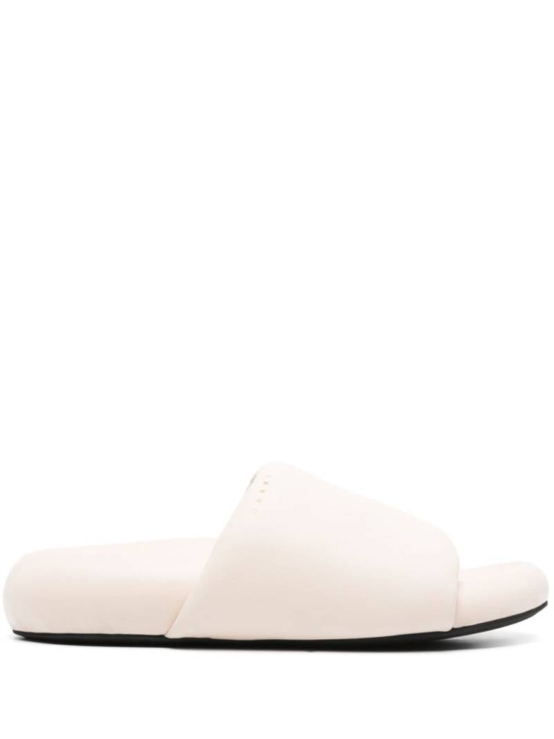 Marni padded leather slides - Neutrals von Marni