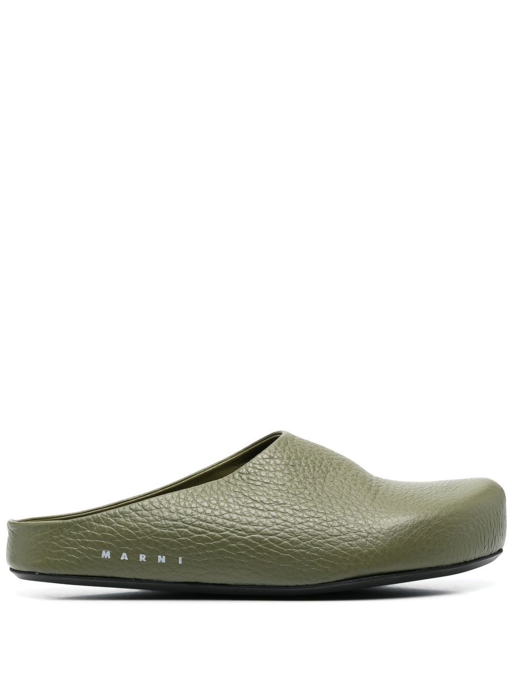 Marni pebbled-textured clog slippers - Green von Marni