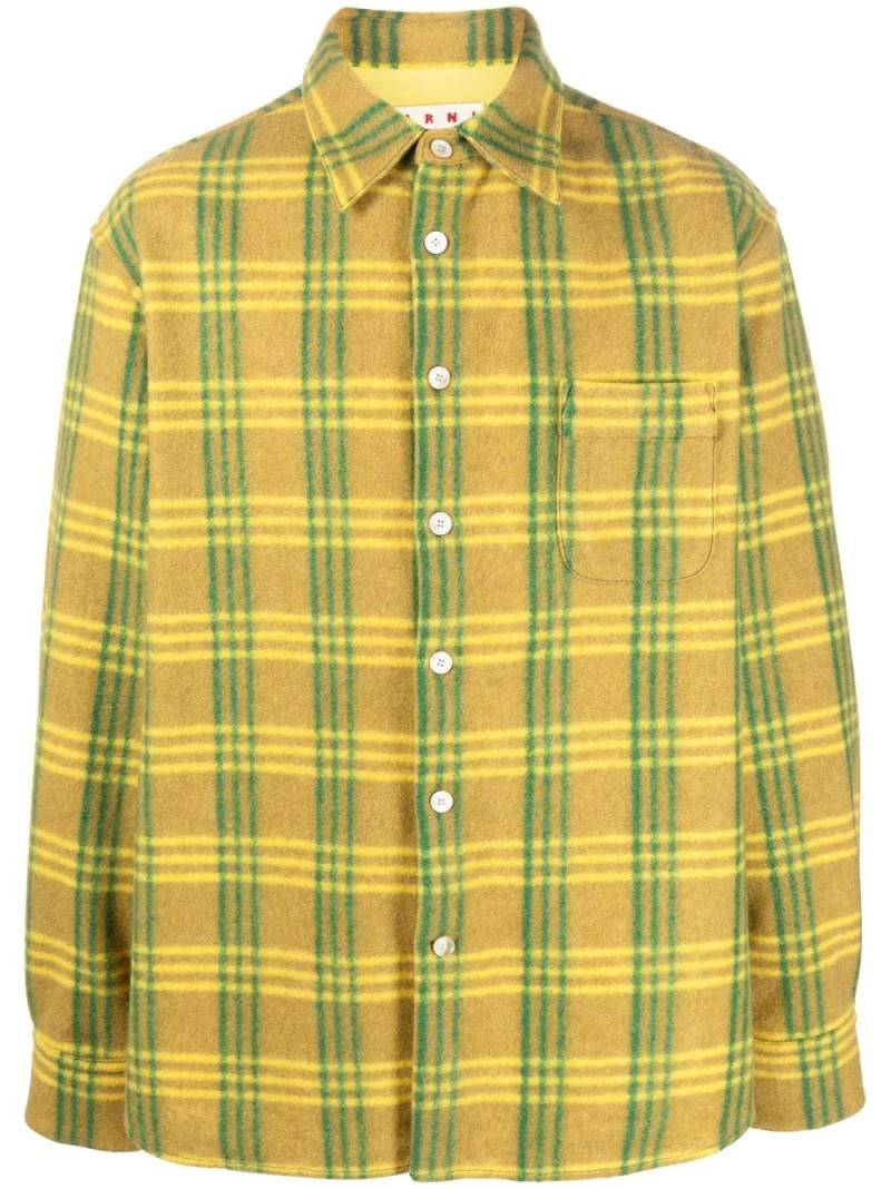 Marni plaid-check pattern flannel shirt - Green von Marni