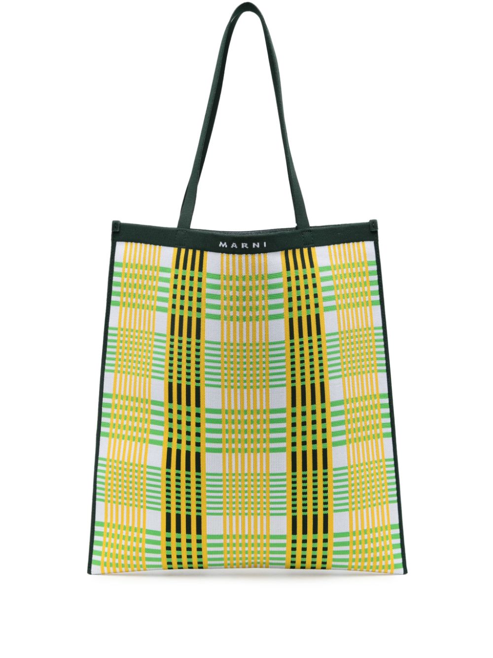 Marni plaid-check tote bag - Green von Marni