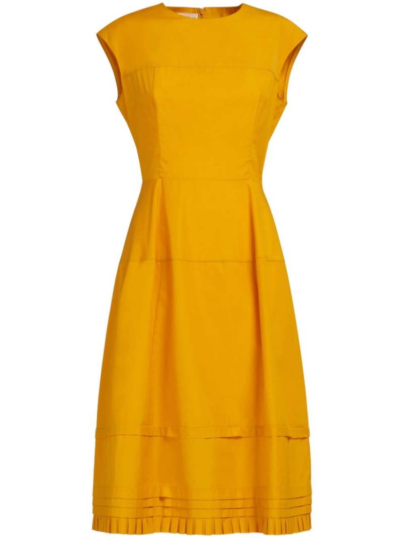 Marni pleated cotton midi dress - Yellow von Marni