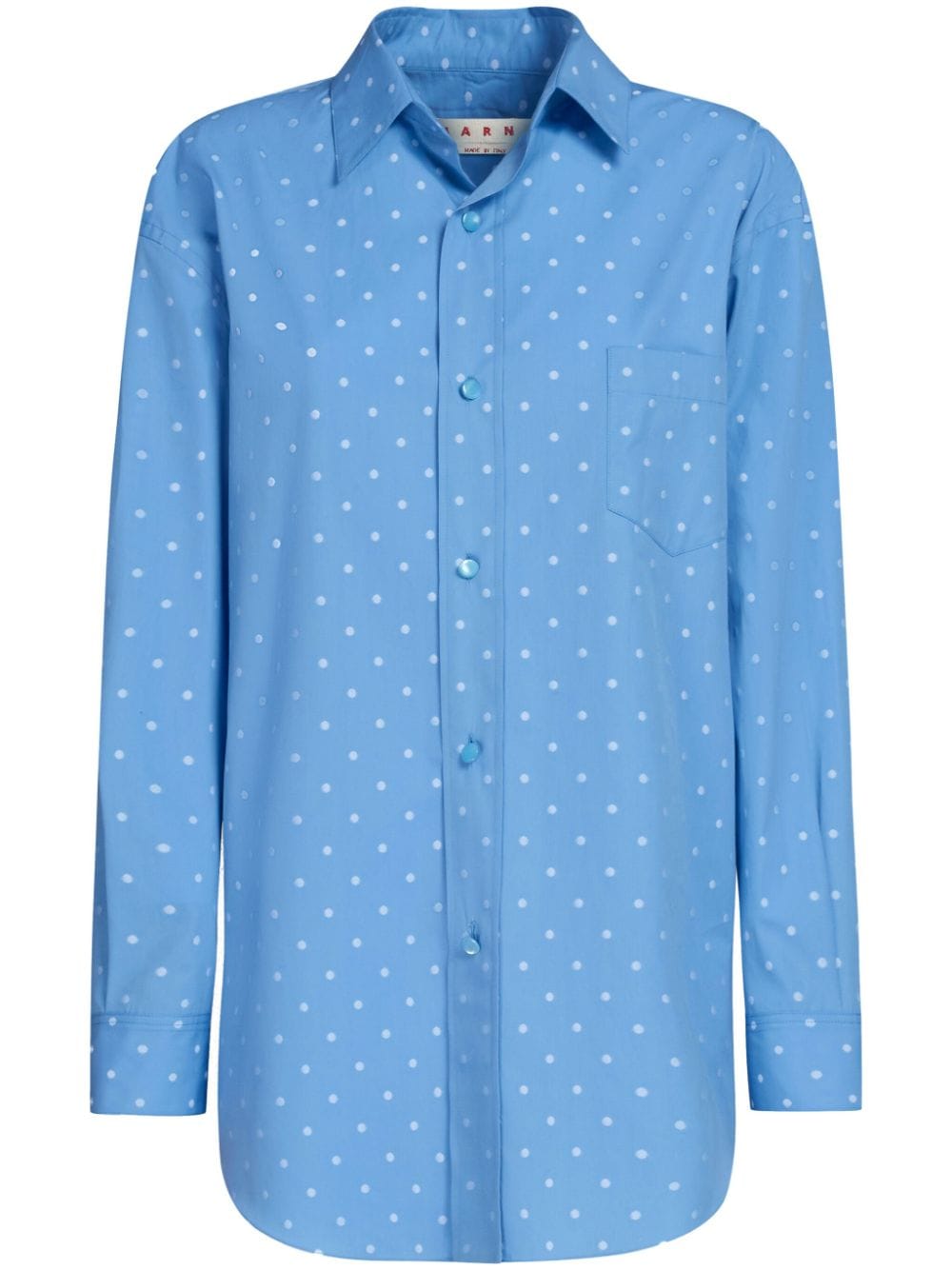Marni polka dot-print poplin shirt - Blue von Marni