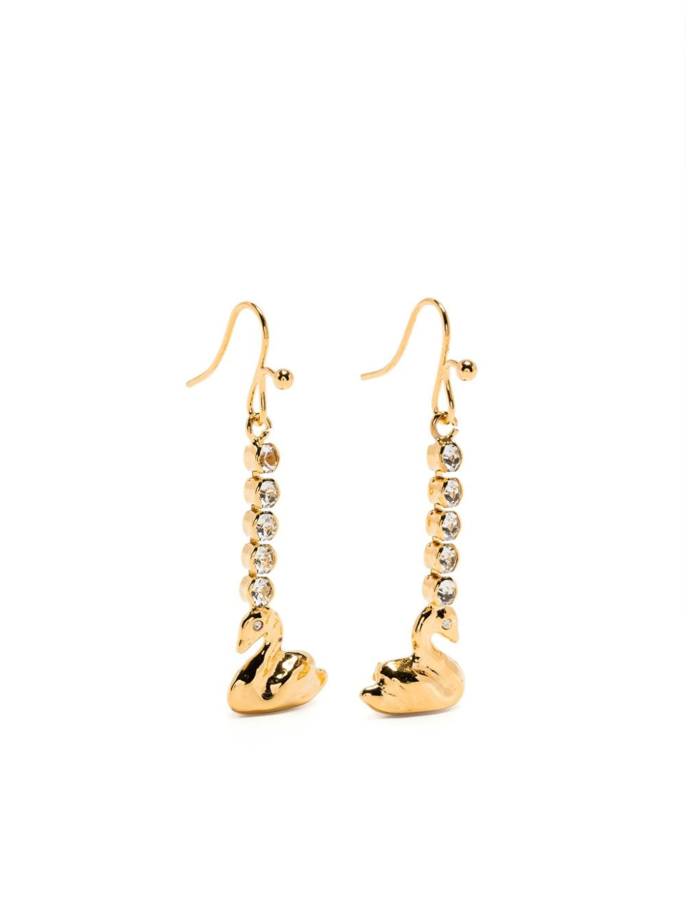 Marni rhinestone swan-charm drop earring - Gold von Marni