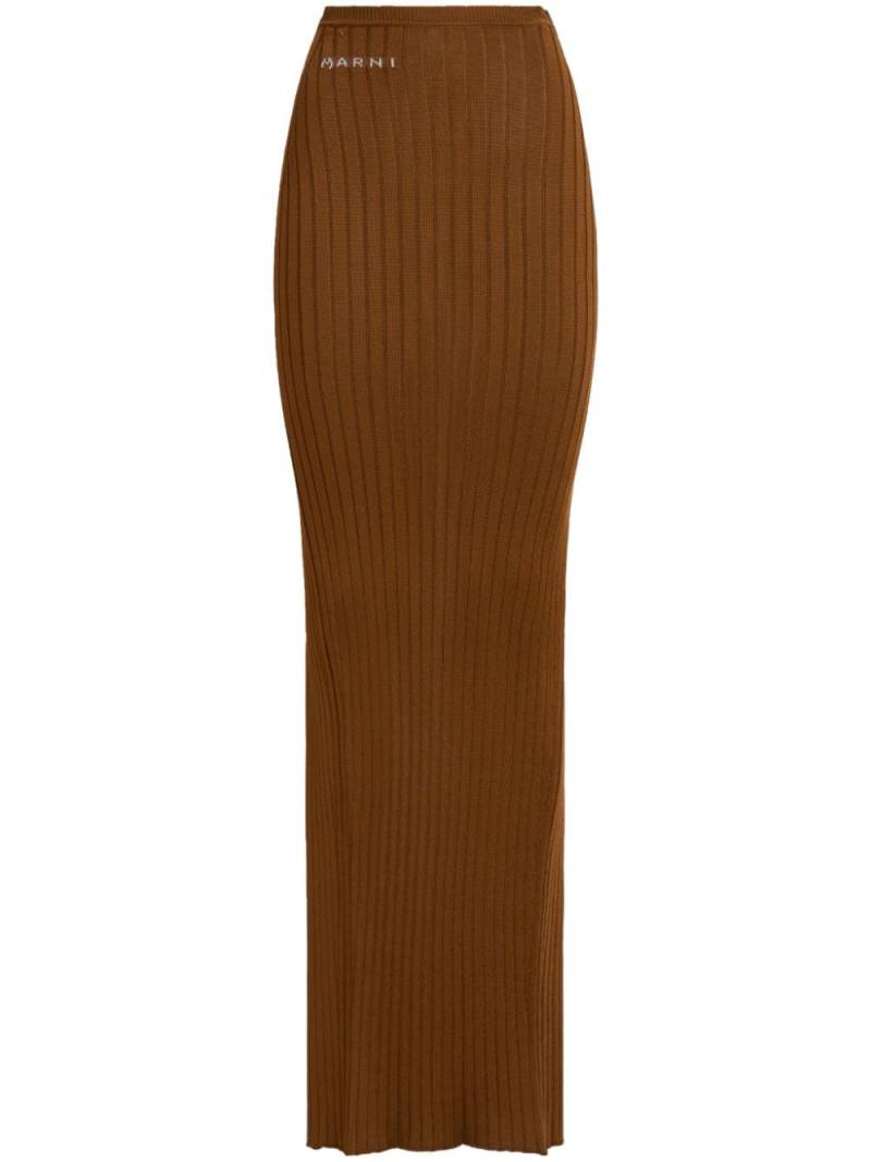 Marni ribbed-knit maxi skirt - Brown von Marni