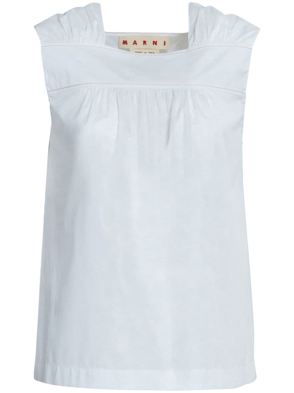 Marni ruched sleeveless cotton top - White von Marni