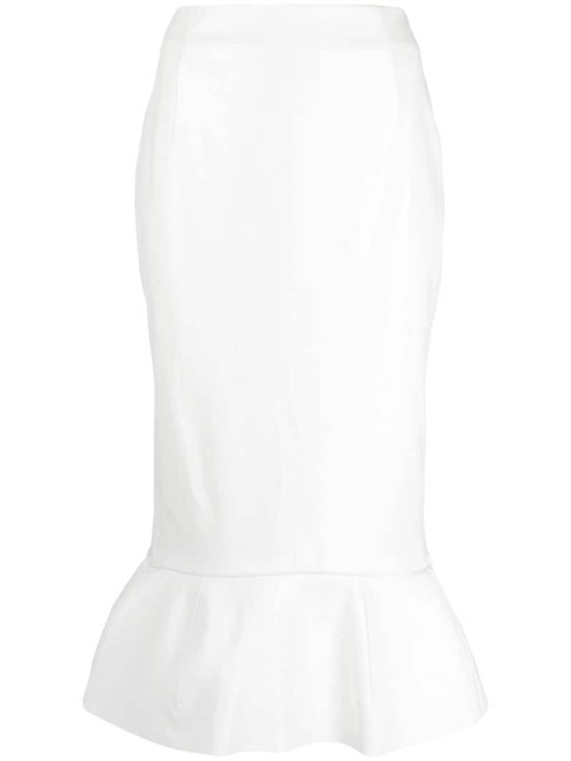 Marni ruffled pencil midi skirt - White von Marni